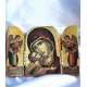TRIPTICO ICONO DE MADERA DE LA VIRGEN DEL DULCE ABRAZO