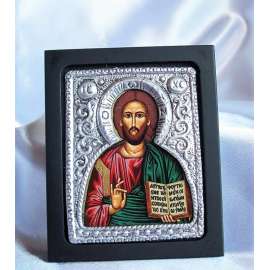 ICONO BIZANTINO DE PLATA "PANTOCRATOR"