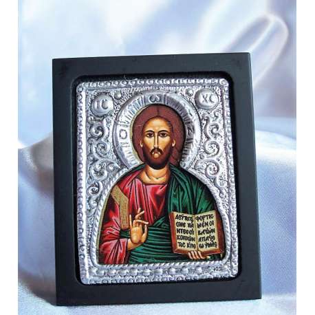ICONO BIZANTINO DE PLATA "PANTOCRATOR"