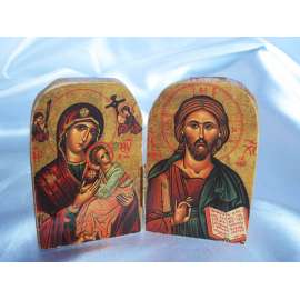 ICONO DIPTICO DE LA VIRGEN DE LA PASION DE CRISTO