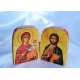 ICONO DIPTICO BIZANTINO DE NUESTRA SEÑORA DE LA PRIMAVERA Y LA BENDICION DE CRISTO