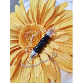 PENDULO DE TURMALINA Y CUARZO BLANCO