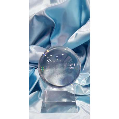 BOLA DE FUTURO DE CRISTAL CON PEANA DE CRISTAL