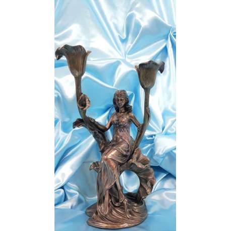 PORTA-VELAS MUJER DE LOS LIRIOS-VERONESE ART NOUVEAU