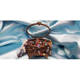 JOYERO DE CRISTAL Y BRONCE