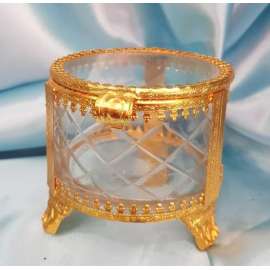 JOYERO DORADO DE CRISTAL