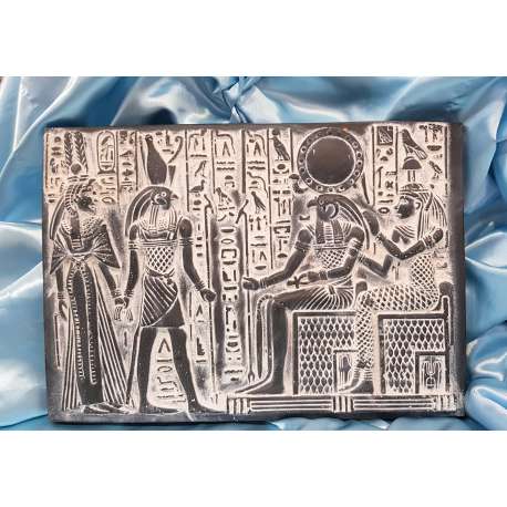 BAJO RELIEVE EN PIEDRA EGIPCIA CON ESCENA FUNERARIA