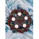 CANDELABRO PENTAGRAMA CON ROSAS