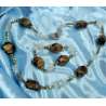 CONJUNTO DE GARGANTILLA Y PULSERA DE OJO DE TIGRE