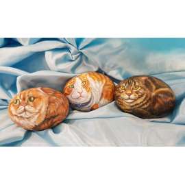 TRES PISAPAPELES DE GATO