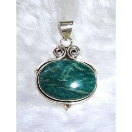 COLGANTE DE PLATA DE LEY Y AMAZONITA