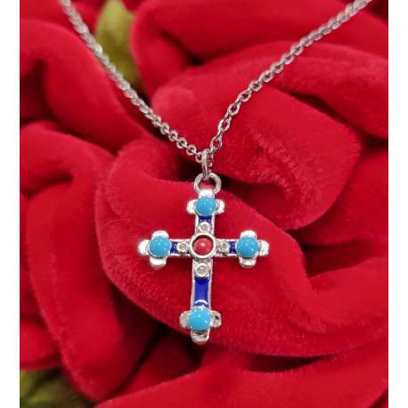 COLGANTE CRUZ LATINA DE PLATA 925