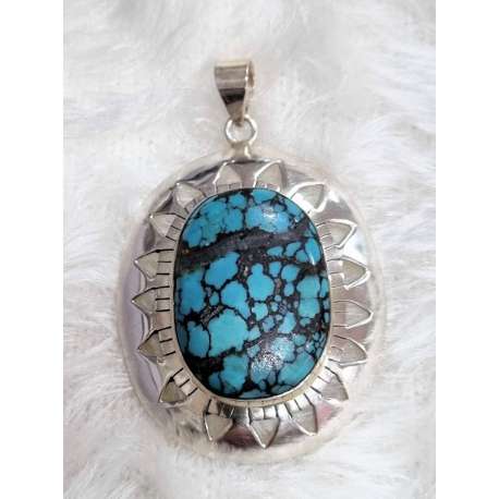 MEDALLON DE PLATA 925 Y TURQUESA