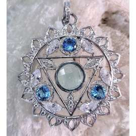 COLGANTE DE PLATA 925 DEL CHAKRA DEL PLEXO SOLAR
