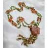 COLLAR FLOR DE CORNALINA Y CUARZO OLIVINO