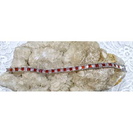 PULSERA DE PLATA Y CIRCONITAS PLACARI