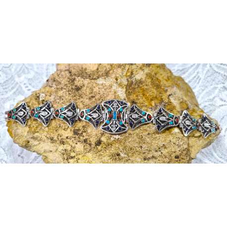 PULSERA EGIPCIA DE PLATA DEL FARAON TUT