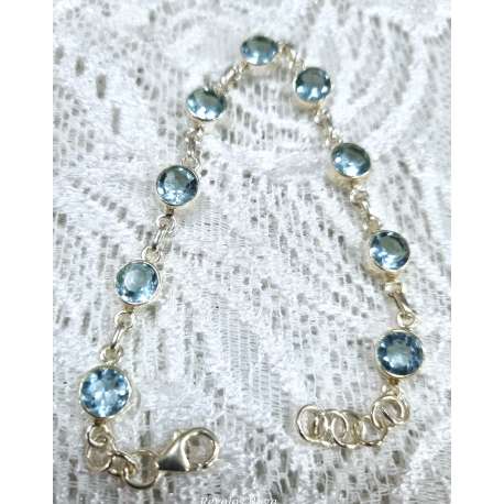PULSERA DE PLARA 925 Y AGUAMARINA