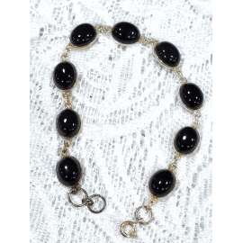 PULSERA DE PLATA 925 Y ONIX NEGRO