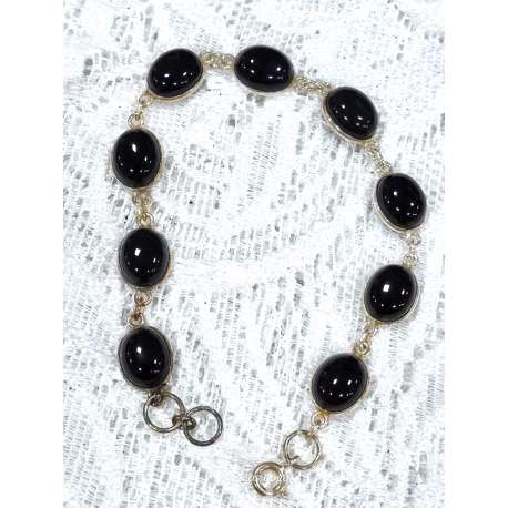 PULSERA DE PLATA 925 Y ONIX NEGRO