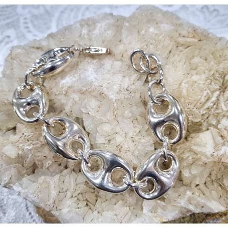 PULSERA ANCHA DE PLATA 925 CON DISEÑO DE ESLABON CALABROTE