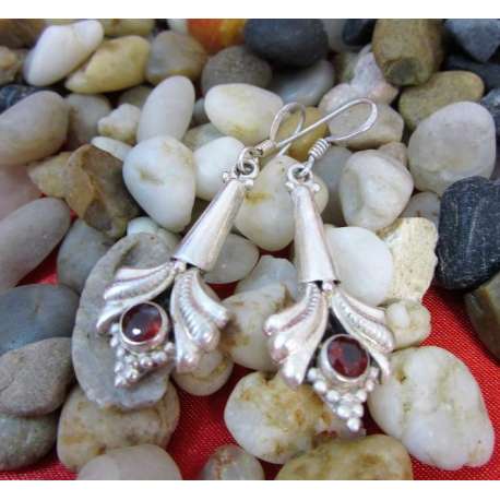 PENDIENTES DE PLATA 925 Y GRANATE
