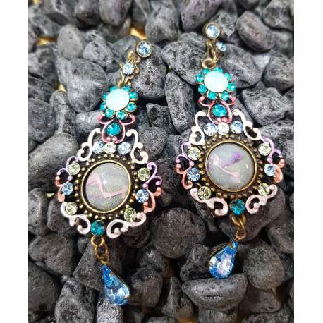 PENDIENTES ROMANTICOS DE CRISTAL DE STRASS