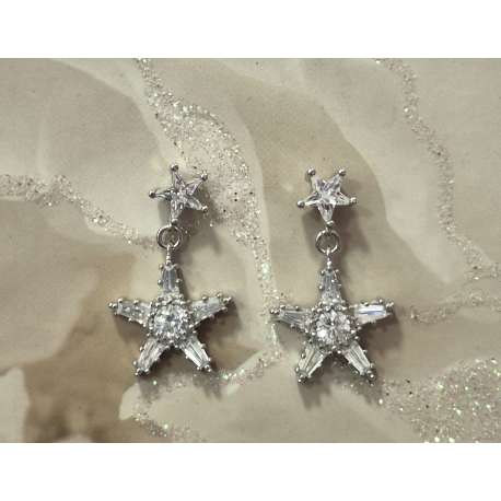 PENDIENTES DE ESTRELLA DE PLATA