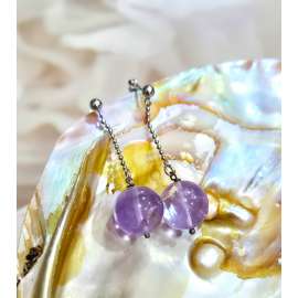 PENDIENTES DE PLATA 925 Y AMATISTA