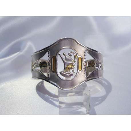 BRAZALETE MUY ANCHO DE PLATA EGIPCIO