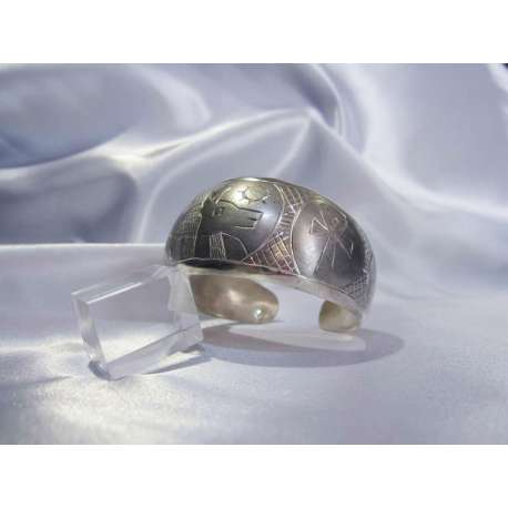 BRAZALETE DE PLATA EGIPCIO DEL DIOS ANUBIS