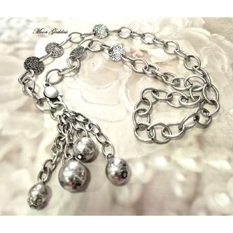 COLLAR DE CADENA GRUESA CON BOLAS