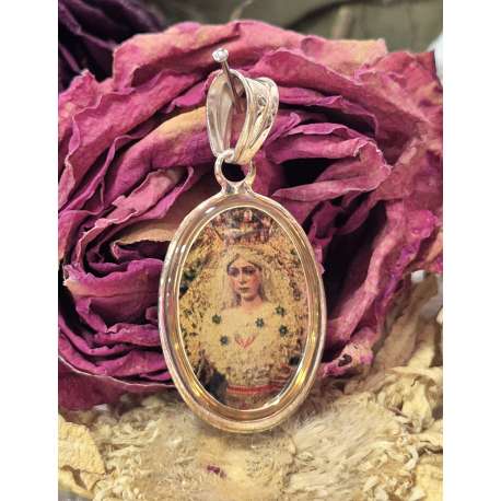 MEDALLA DE LA VIRGEN DE LA ESPERANZA MACARENA DE PLATA DE LEY