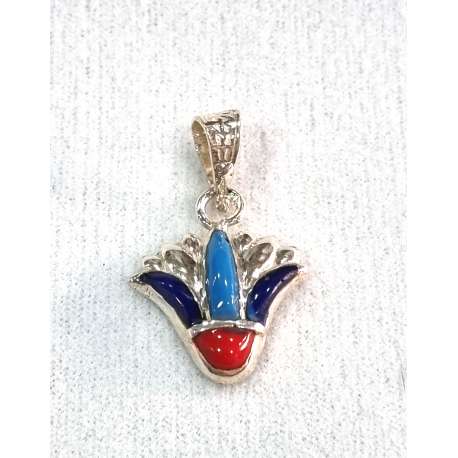 COLGANTE EGIPCIO FLOR DE LOTO DE PLATA DE LEY