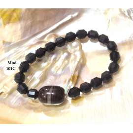 PULSERA DE TURMALINA NEGRA, OBSIDIANA DORADA, ONIX NEGRO...