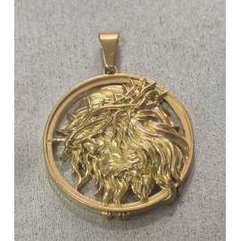 MEDALLA DORADA" ECCE HOMO" DE ACERO INOXIDABLE