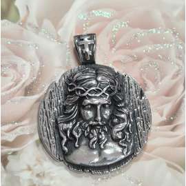 MEDALLA SANTO ROSTRO DE CRISTO "ECCE HOMO" DE ACERO INOXIDABLE