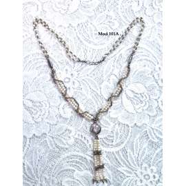 COLLAR DE PLATA Y PERLAS DE RIO