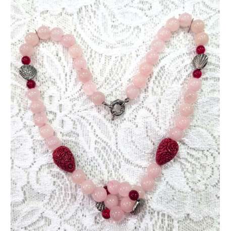 COLLAR DE CUARZO ROSA