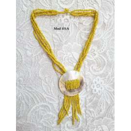 COLLAR DE VERANO DE CERAMICA Y CONCHA NATURAL