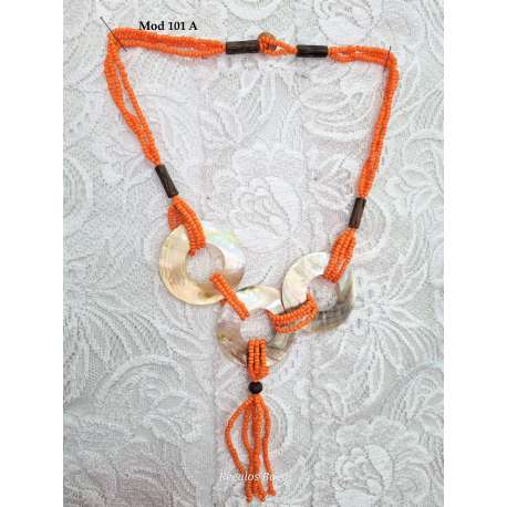COLLAR ETNICO DE NACAR Y CERAMICA