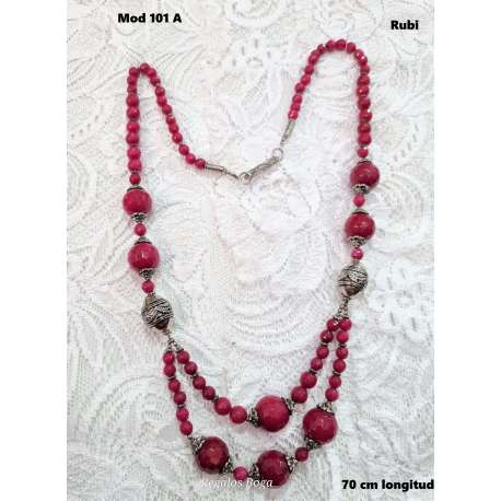 COLLAR DE RUBI SIN TRATAR DE LA INDIA