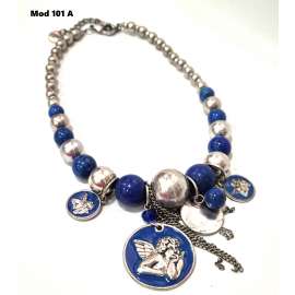 COLLAR DE BOLAS CON ANGEL RAPHAEL