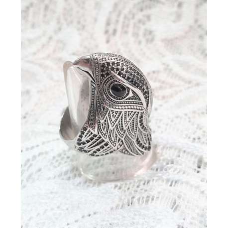 ANILLO DE PLATA CABEZA DE HALCÓN