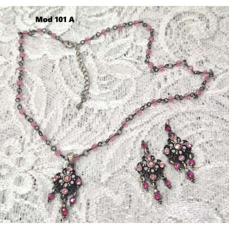 CONJUNTOS DE GARGANTILLA Y PENDIENTES DE CRISTAL