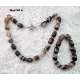 CONJUNTO DE COLLAR Y PULSERA DE OJO DE TIGRE O ÁGATA BOSTWANA