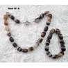 CONJUNTO DE COLLAR Y PULSERA DE OJO DE TIGRE O ÁGATA BOSTWANA