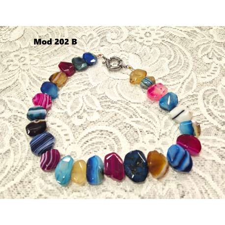 COLLAR DE AGATAS MULTICOLOR