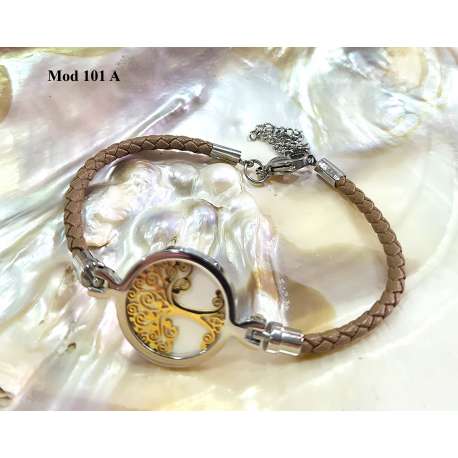 PULSERA DE CUERO Y ACERO